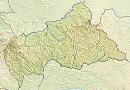 Гіпсометрична карта Центральноафриканської Республіки
