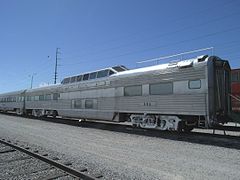 Different view of the Santa Fe "Plaza Taos" Dome Car built in 1950.