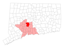 Location in New Haven County, کنیکٹیکٹ