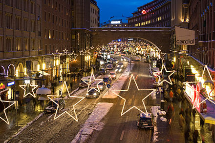 Christmas lighting at Kungsgatan.