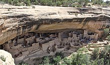 The drought that began in 1276 is hypothesized to have caused the abandonment of Cliff Palace and other Ancestral Puebloans settlements at the end of the Pueblo III Period. Cliff Palace , Mesa Verde Nartional Park, CO, USA - panoramio (9).jpg