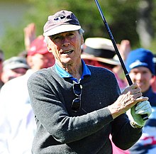 Eastwood playing golf at a charity fundraising event in 2015 ClintEastwoodGolfing (cropped B).jpg