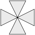 Ékszárú talpas kereszt (en: cross pattée triangular)