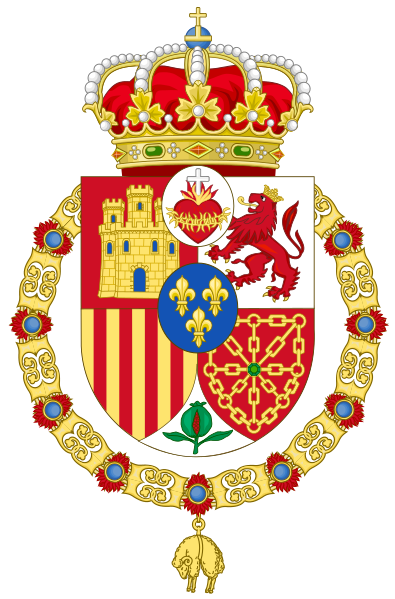 File:Coat of Arms used by the supporters of the Carlist Claimants to the Spanish Throne (adopted c.1890).svg