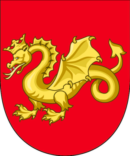 Coat of arms of the King of the Wends. It is not to be confused with the similarly-looking symbol for Funen.[1]