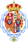 Coat of arms of Maria Mercedes of Bourbon-Two Sicilies, Countess of Barcelona after her husband renounce as Pretender to the Spanish Throne.svg