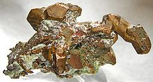 Old specimen of native copper from Houghton County. Houghton County hosted a major copper-mining industry in the late 19th and early 20th centuries.