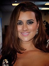 Cote de Pablo at the 2011 ALMA Awards, where she won Favorite Television Actress – Leading Role in a Drama