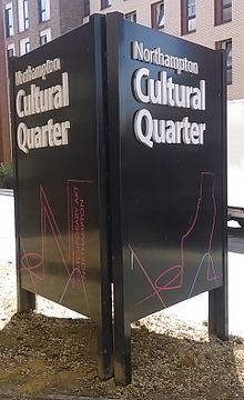 A sign marking the boundaries of the Cultural Quarter Cultural Quarter sign.jpg