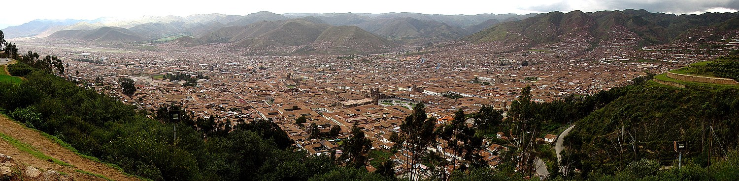 Panoramatická fotografia mesta Cusco, Peru