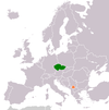 نقشهٔ موقعیت جمهوری چک و کوزوو.