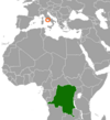 Location map for the Democratic Republic of the Congo and the Holy See.