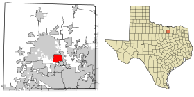 Denton County Texas Incorporated Areas Corinth highlighted.svg