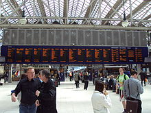 2005 LED style departure board above ends of Platforms 2 to 5 Departures board, Glasgow Central railway station - DSC06291.JPG