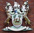 Derby coat of arms outside the railway station