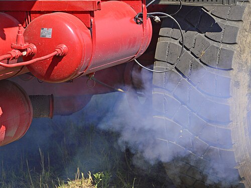 Diesel engine emissions of a truck