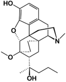 Chemická struktura dihydroetorfinu.