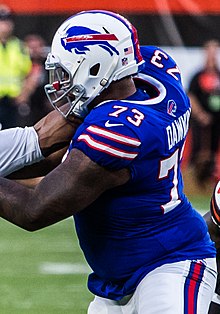 Dawkins with the Bills in 2018 Dion Dawkins.jpg