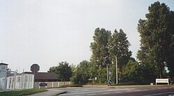 Main entrance and church tower