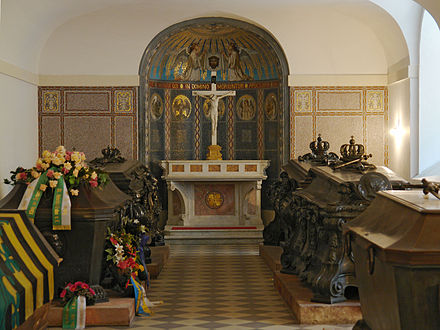 Catholic members of the Royal Albertine branch of the House of Wettin buried in the crypt chapel of the Katholische Hofkirche, Dresden