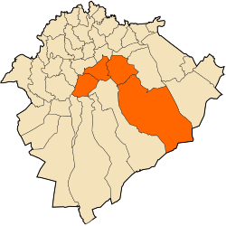 Mapa do distrito dentro da província de Tiaret