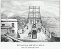 Mynedfa Pont Borth: o Ynys Môn, tua 1840 gan W Crane, bl. tua 1835-1850