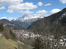 Falcade; Blick nach Osten auf die Civetta