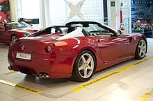 Rear view with the roof removed Ferrari 599 SA Aperta - Museo Ferrari (17948189268).jpg