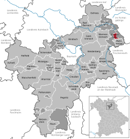 Läget för Fichtelberg i Landkreis Bayreuth