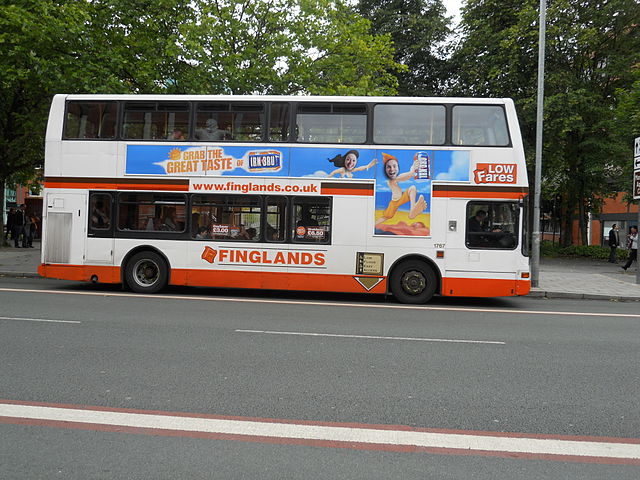 Irn-Bru advertising on the side of a bus, 2001