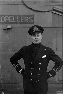 Lt Cdr N S Hanson, second wartime commander of the squadron Fleet Air Arm Pilots describe raid on Surabaya 1944.jpg