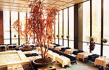 Trees inside the Pool Room Four Seasons Restaurant- Trees that change with season.JPG