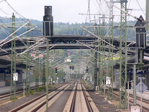 Perspective from the cab of an ICE running north through the station without stopping (2005)