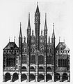 Rathaus Lüneburg, Marktfassade, Tuschezeichnung von 1605, 82 x 70 cm, Daniel Frese zugeschrieben