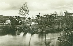 Fužine látképe 1930-ban, előtérben a Fužinarkával