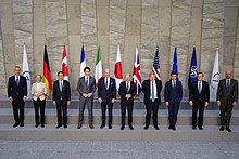 Von der Leyen with US President Joe Biden and other G7 leaders on special NATO meeting,24 March 2022 G7 leaders met at the sideline of March 2022 special NATO meeting (2).jpg