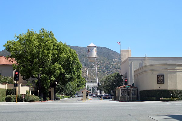 Gate 4, Warner Bros. Studios, looking south towards the water tower