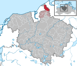 Läget för kommunen Gelbensande i Landkreis Rostock