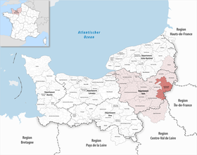 Locatie van de agglomeratie Seine Normandie