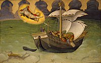 Πολύπτυχο Quaratesi, πρεντέλλα - Ο Άγιος Νικόλαος σώζει ένα πλοίο σε τρικυμία, 1425, Ρώμη, Βατικανή Πινακοθήκη