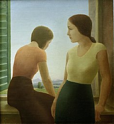 To piger ved vindue, 1937 Zwei Mädchen am Fenster