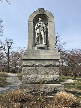 George Washington Patung (1857, Edward Sheffield Bartholomew, pematung; George Mann dan Anak, niche-base), Druid Hill Park, Swann Drive, Baltimore, MD 21217 (33632065775).jpg