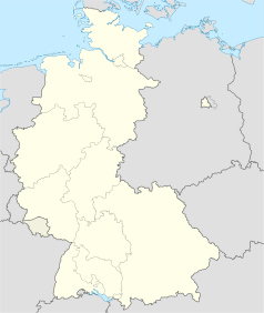 Mapa konturowa Niemiec, po prawej nieco u góry znajduje się punkt z opisem „Berlin”