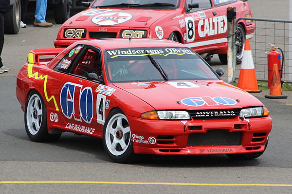 The third-placed Nissan Skyline GT-R of Mark Gibbs and Rohan Onslow, pictured in 2015.