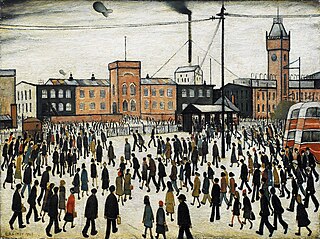 <i>Going to Work</i> 1954 painting by L. S. Lowry