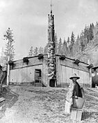 Haida house. Haina, 1888.