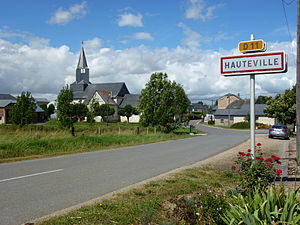 Hauteville (Ardennes) city limit sign.JPG