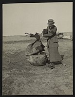 Helen Johns Kirtland at spent mine, probably near Ypres, Belgie