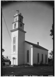 Congregational Church, East Hartland Historic American Buildings Survey (Fed.) Stanley P. Mixon, Photographer, Sept 16, 1940 (A) EXTERIOR, GENERAL VIEW FROM SOUTH EAST - Congregational Church, East Hartland, HABS CONN,2-HARLA,1-3.tif