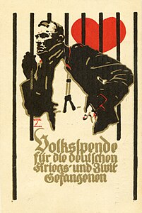 Werbepostkarte für die „Volksspende für die deutschen Kriegs- und Zivilgefangenen“, 1916